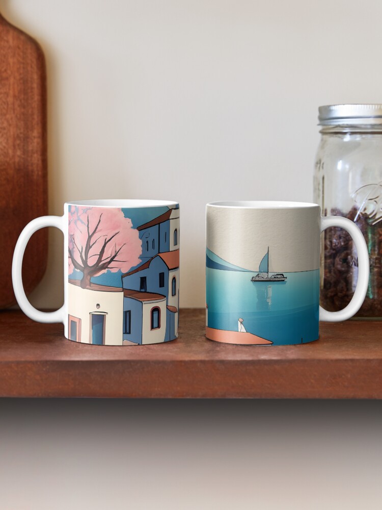 Thumbnail 2 of 6, Coffee Mug, Old Traditional Greece Cycladic home Drawing designed and sold by Patricks-Art.