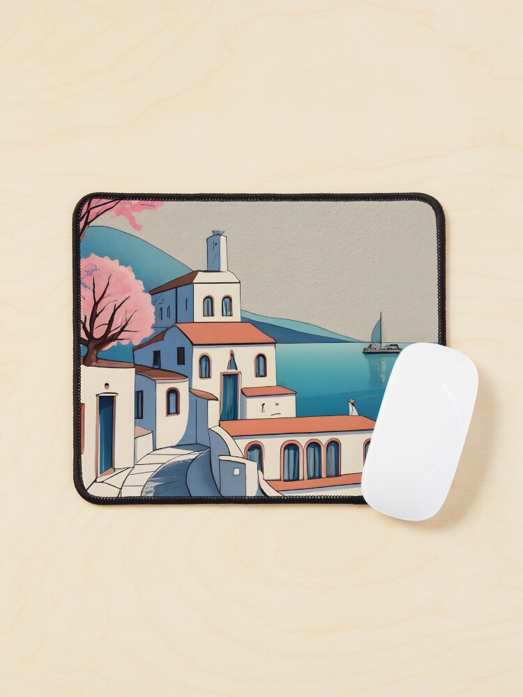 Thumbnail 1 of 5, Mouse Pad, Old Traditional Greece Cycladic home Drawing designed and sold by Patricks-Art.