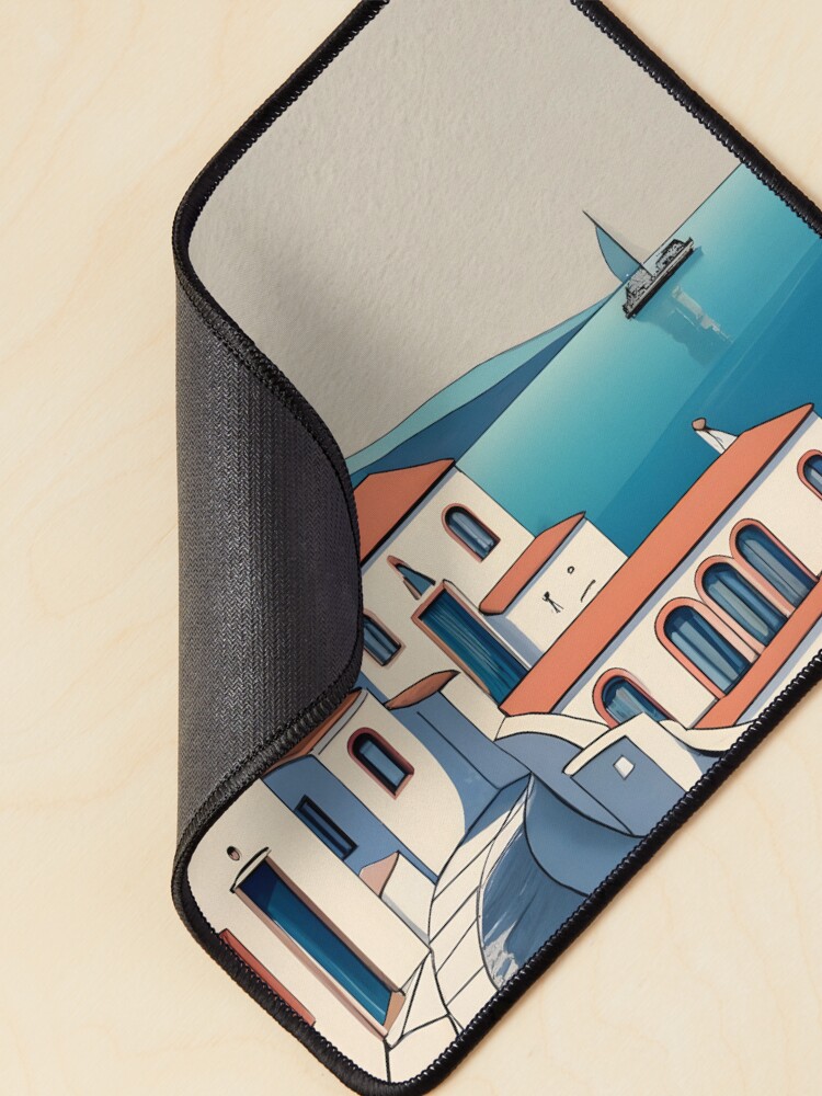 Thumbnail 2 of 5, Mouse Pad, Old Traditional Greece Cycladic home Drawing designed and sold by Patricks-Art.