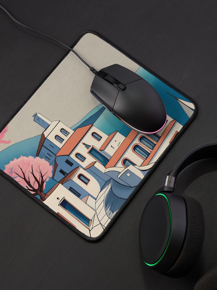 Thumbnail 4 of 5, Mouse Pad, Old Traditional Greece Cycladic home Drawing designed and sold by Patricks-Art.