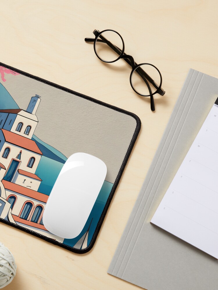Thumbnail 3 of 5, Mouse Pad, Old Traditional Greece Cycladic home Drawing designed and sold by Patricks-Art.