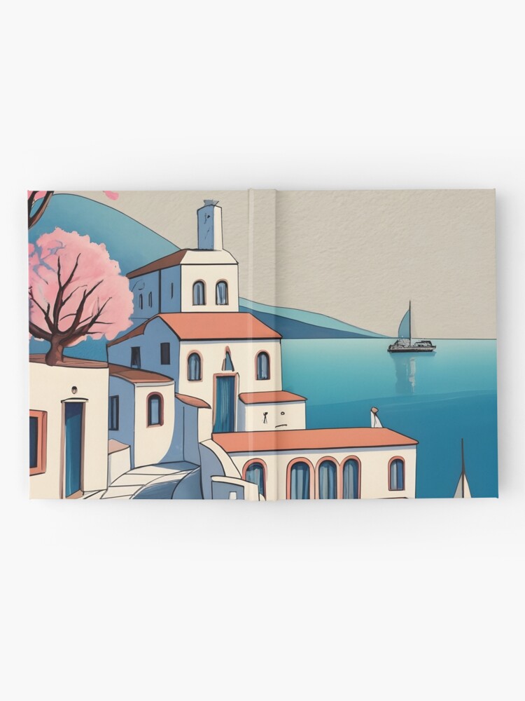 Thumbnail 2 of 3, Journal, Old Traditional Greece Cycladic home Drawing designed and sold by Patricks-Art.