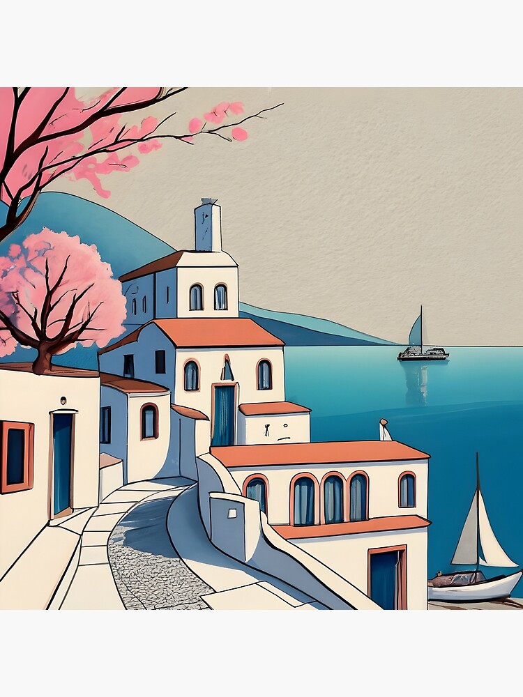 Thumbnail 2 of 2, Tote Bag, Old Traditional Greece Cycladic home Drawing designed and sold by Patricks-Art.