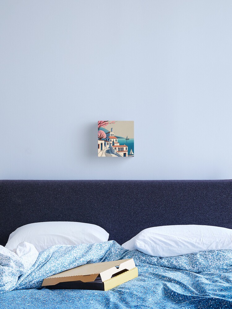 Thumbnail 2 of 3, Canvas Print, Old Traditional Greece Cycladic home Drawing designed and sold by Patricks-Art.