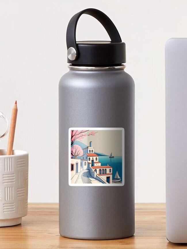 Thumbnail 1 of 3, Sticker, Old Traditional Greece Cycladic home Drawing designed and sold by Patricks-Art.