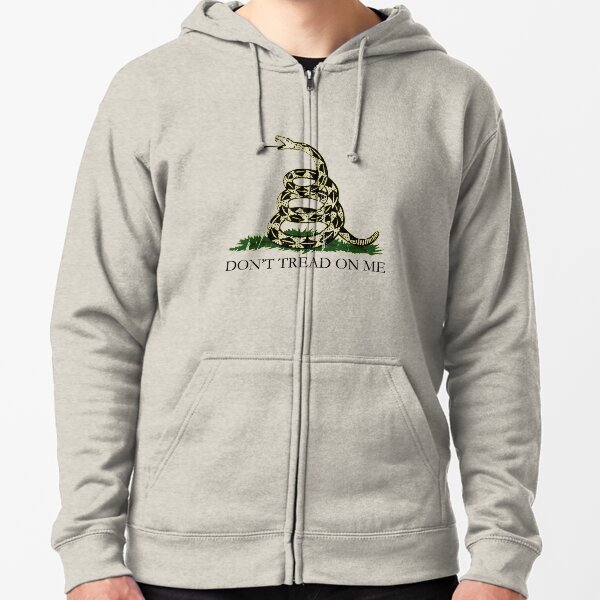Gadsden Flag DONT TREAD ON ME T Shirt Gasden Culpeper Coil Snake Don't Tread On Me Patriotic USA America Zipped Hoodie