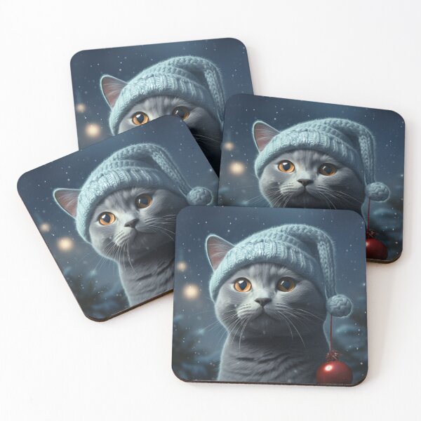 Item preview, Russian Blue Christmas Cat Collection designed and sold by ZenEverAI.
