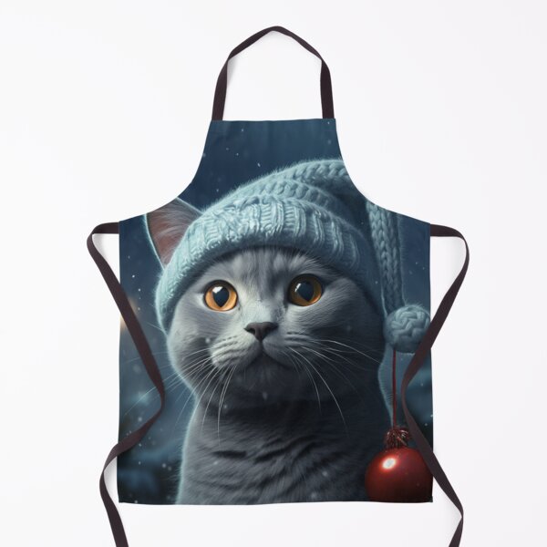 Item preview, Russian Blue Christmas Cat Collection designed and sold by ZenEverAI.