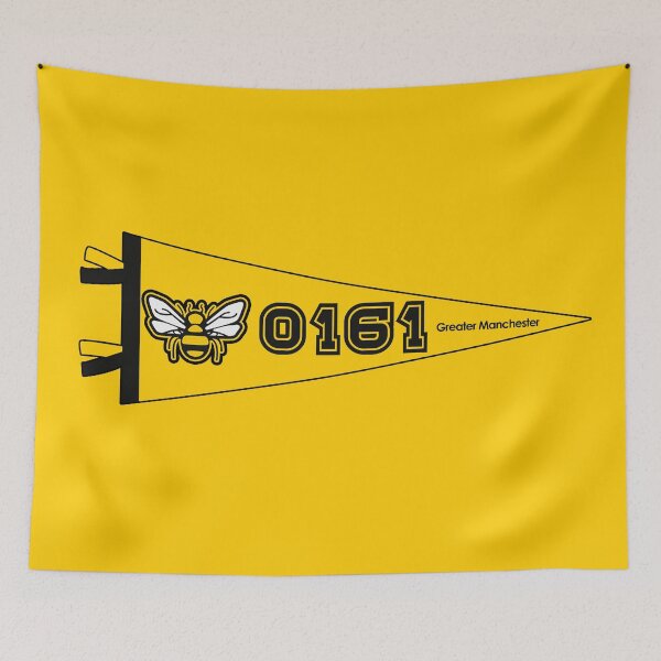 Item preview, 0161 Greater Manchester Bee Sports Varsity Pennant  designed and sold by jimmy-digital.