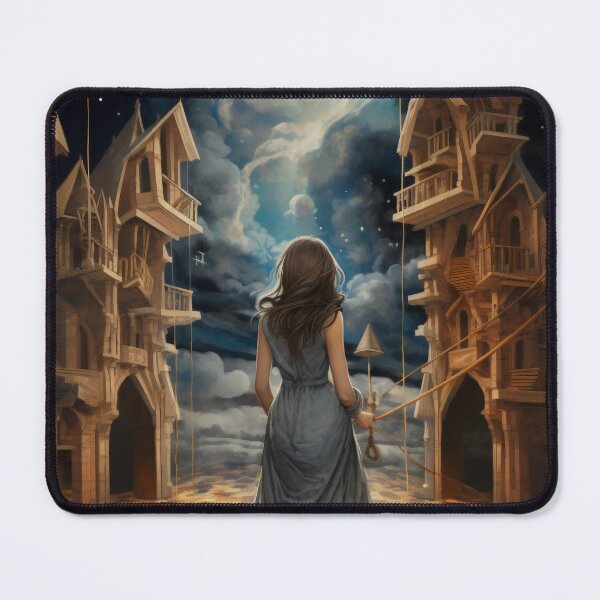 Item preview, Goddess in Checkered Elegance: A Surreal Fusion of Ethereal Beauty and Fantastical Castle designed and sold by oanaunciuleanu.