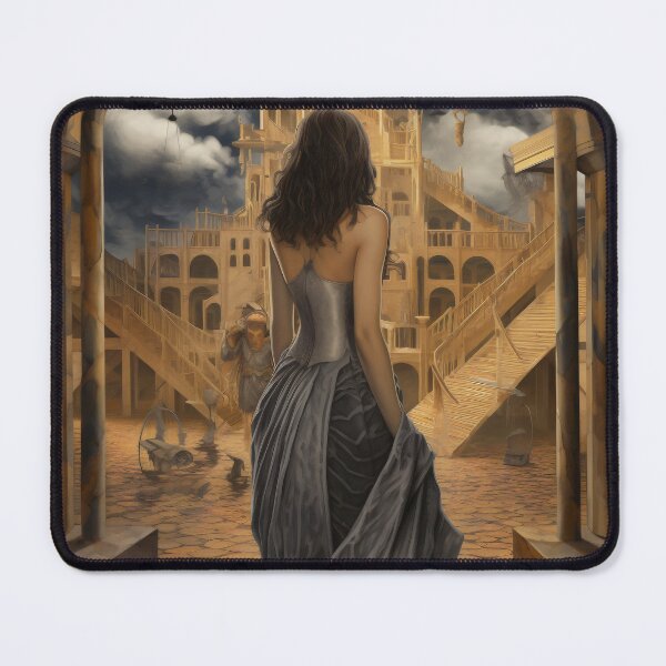 Item preview, Goddess in Checkered Elegance: A Surreal Fusion of Ethereal Beauty and Fantastical Castle designed and sold by oanaunciuleanu.