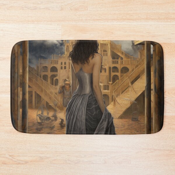 Item preview, Goddess in Checkered Elegance: A Surreal Fusion of Ethereal Beauty and Fantastical Castle designed and sold by oanaunciuleanu.