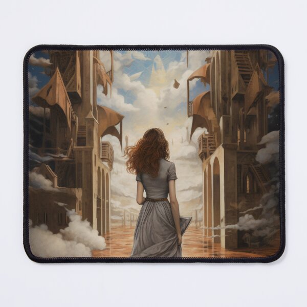 Item preview, Goddess in Checkered Elegance: A Surreal Fusion of Ethereal Beauty and Fantastical Castle designed and sold by oanaunciuleanu.