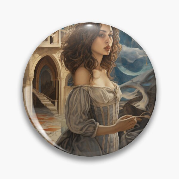 Item preview, Goddess in Checkered Elegance: A Surreal Fusion of Ethereal Beauty and Fantastical Castle designed and sold by oanaunciuleanu.