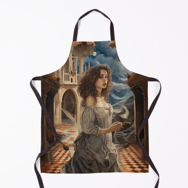 Item preview, Goddess in Checkered Elegance: A Surreal Fusion of Ethereal Beauty and Fantastical Castle designed and sold by oanaunciuleanu.