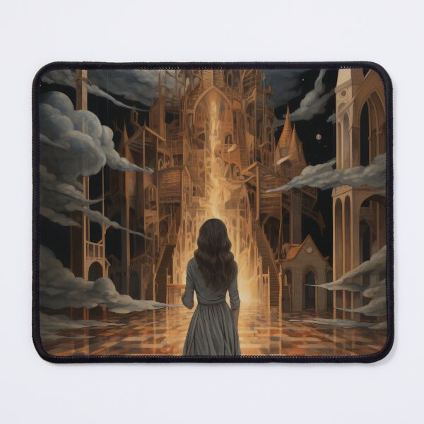 Item preview, Goddess in Checkered Elegance: A Surreal Fusion of Ethereal Beauty and Fantastical Castle designed and sold by oanaunciuleanu.