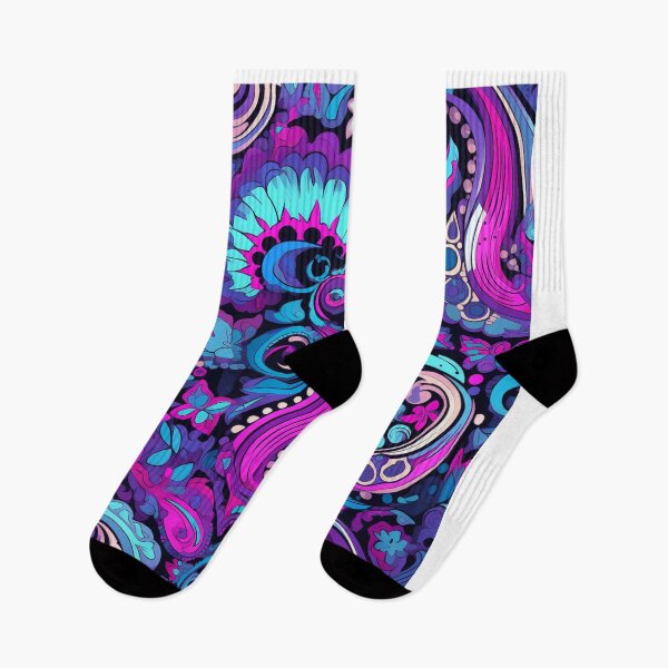 Artikelvorschau, Magenta- und Cyan-Paisley-Muster entworfen und verkauft von Caladan-Sam.