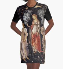Primavera Botticelli Painting Graphic T-Shirt Dress