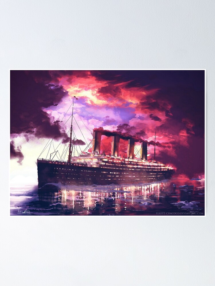 The Last Sunset Titanic Painting Art By Eliott Cha Coco Poster By Eliottchacoco Redbubble