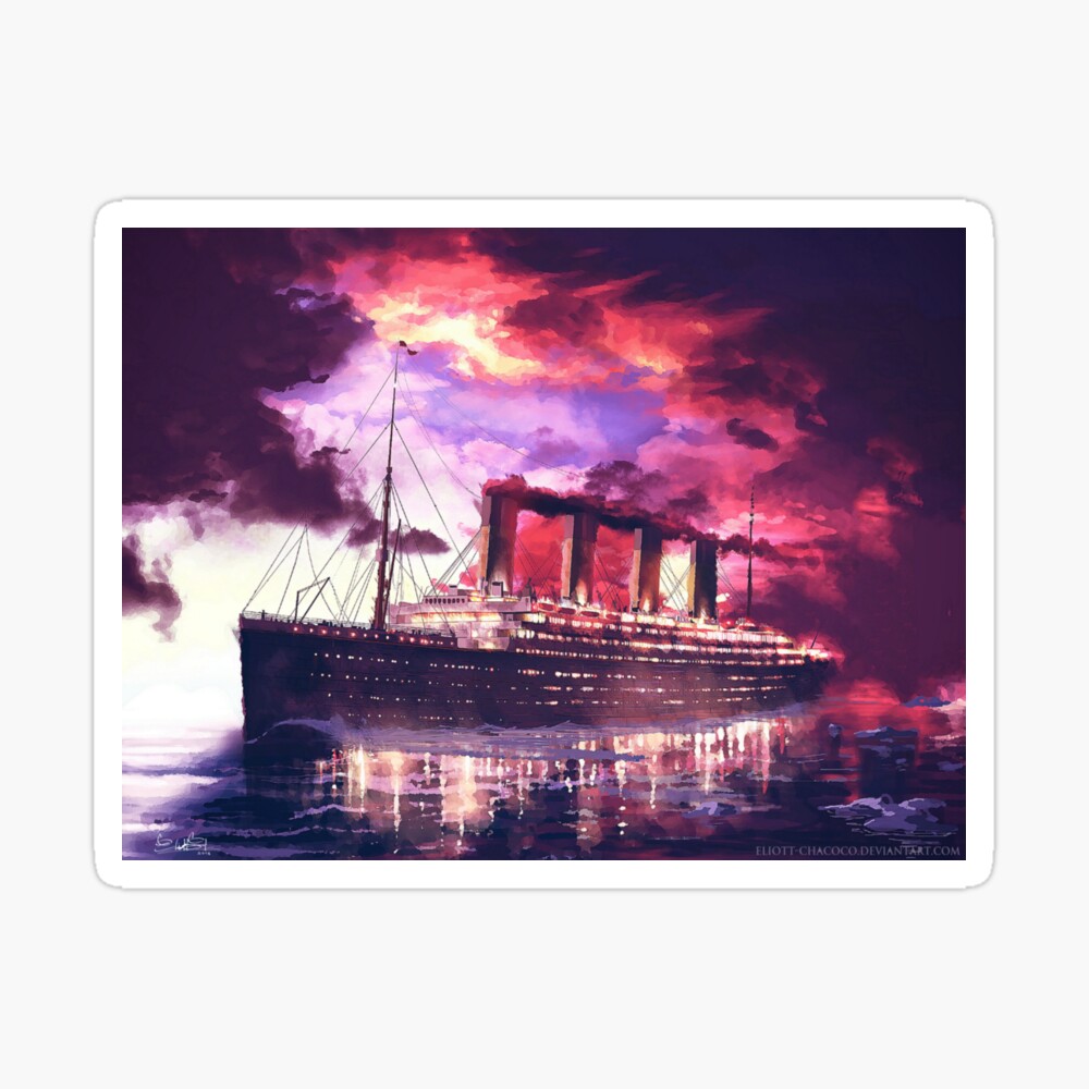 The Last Sunset Titanic Painting Art By Eliott Cha Coco Poster By Eliottchacoco Redbubble