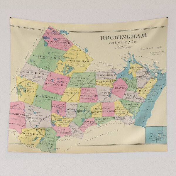 Item preview, Vintage Map of Rockingham County NH (1892) designed and sold by BravuraMedia.