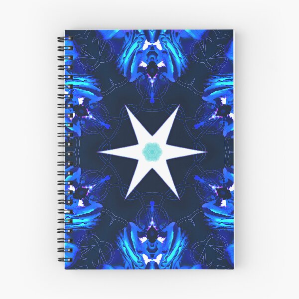 Item preview, white star on blue kaleidoscope background designed and sold by Gabriel BOCQUAIRE.