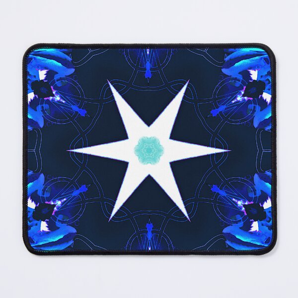 Item preview, white star on blue kaleidoscope background designed and sold by Gabriel BOCQUAIRE.