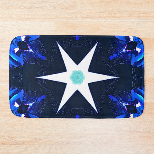 Item preview, white star on blue kaleidoscope background designed and sold by Gabriel BOCQUAIRE.