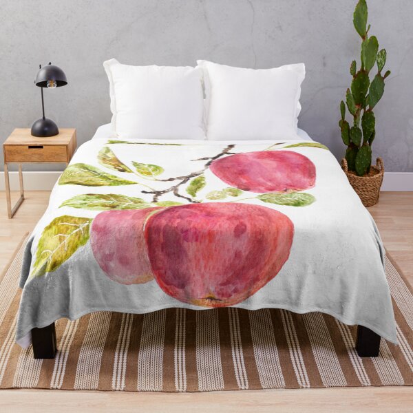 Item preview, red apple watercolor painting hand painted  designed and sold by ColorandColor.
