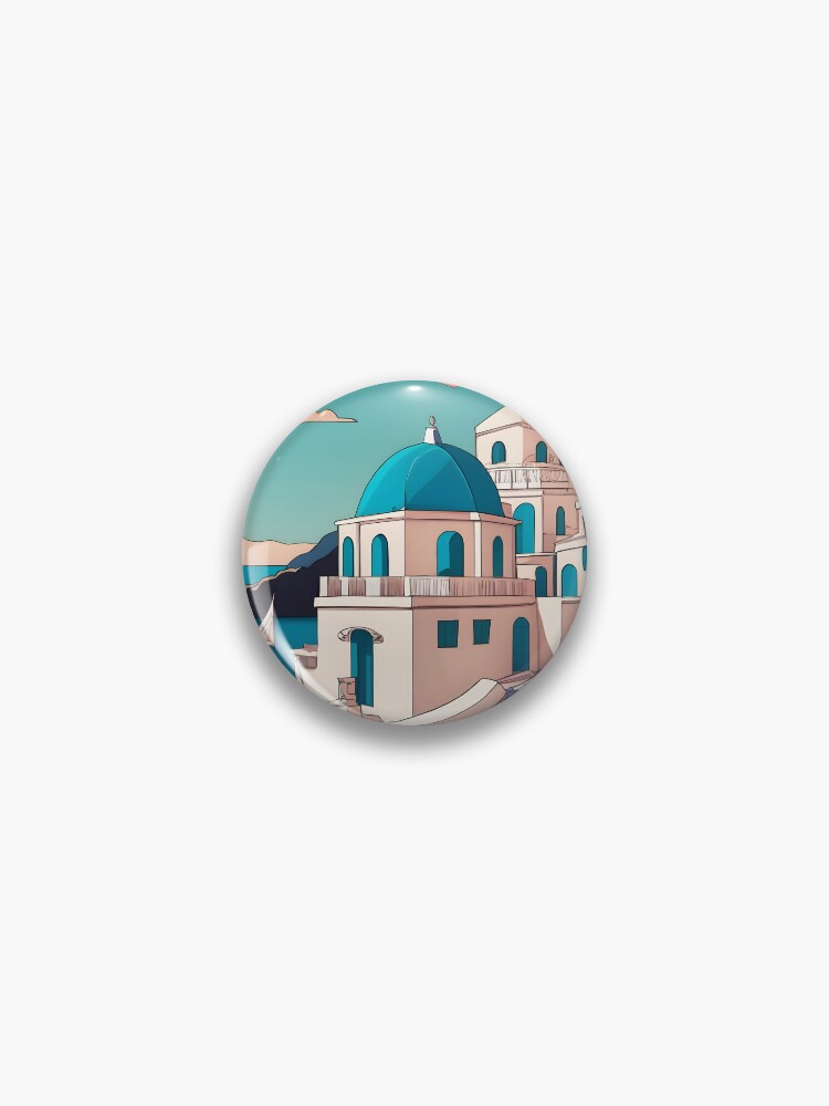Thumbnail 1 of 3, Pin, Old Traditional Greece house Cycladic homes Drawing designed and sold by Patricks-Art.