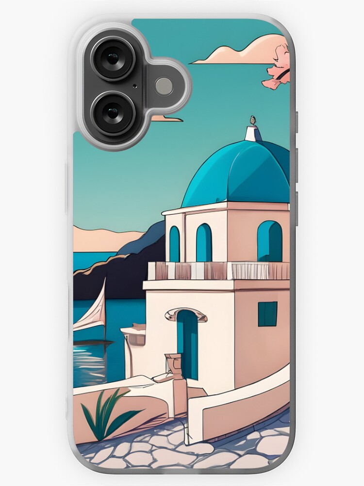 Thumbnail 1 of 5, iPhone Case, Old Traditional Greece house Cycladic homes Drawing designed and sold by Patricks-Art.