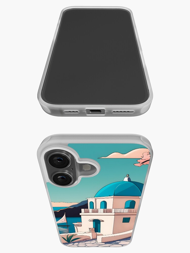 Thumbnail 3 of 5, iPhone Case, Old Traditional Greece house Cycladic homes Drawing designed and sold by Patricks-Art.