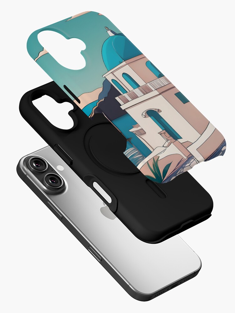 Thumbnail 2 of 4, iPhone Case, Old Traditional Greece house Cycladic homes Drawing designed and sold by Patricks-Art.
