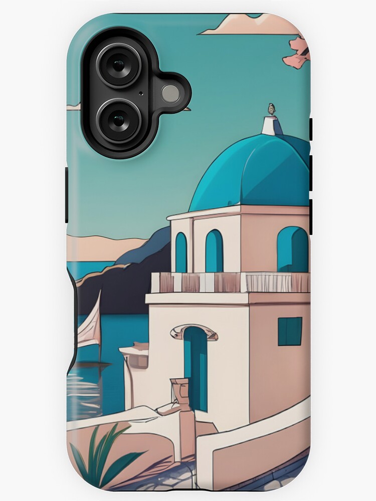Thumbnail 1 of 4, iPhone Case, Old Traditional Greece house Cycladic homes Drawing designed and sold by Patricks-Art.