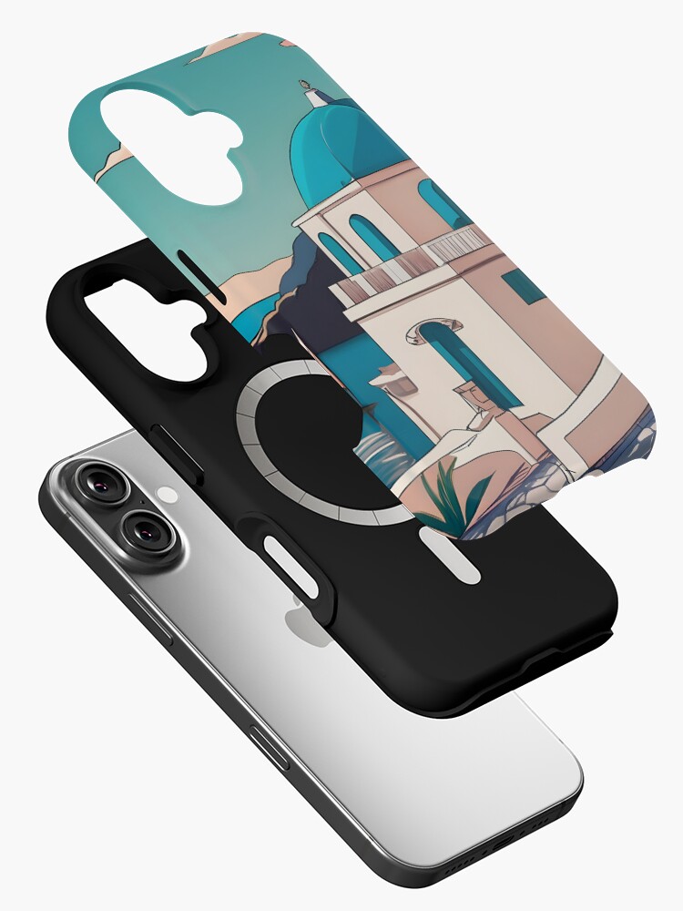 Thumbnail 2 of 4, iPhone Case, Old Traditional Greece house Cycladic homes Drawing designed and sold by Patricks-Art.