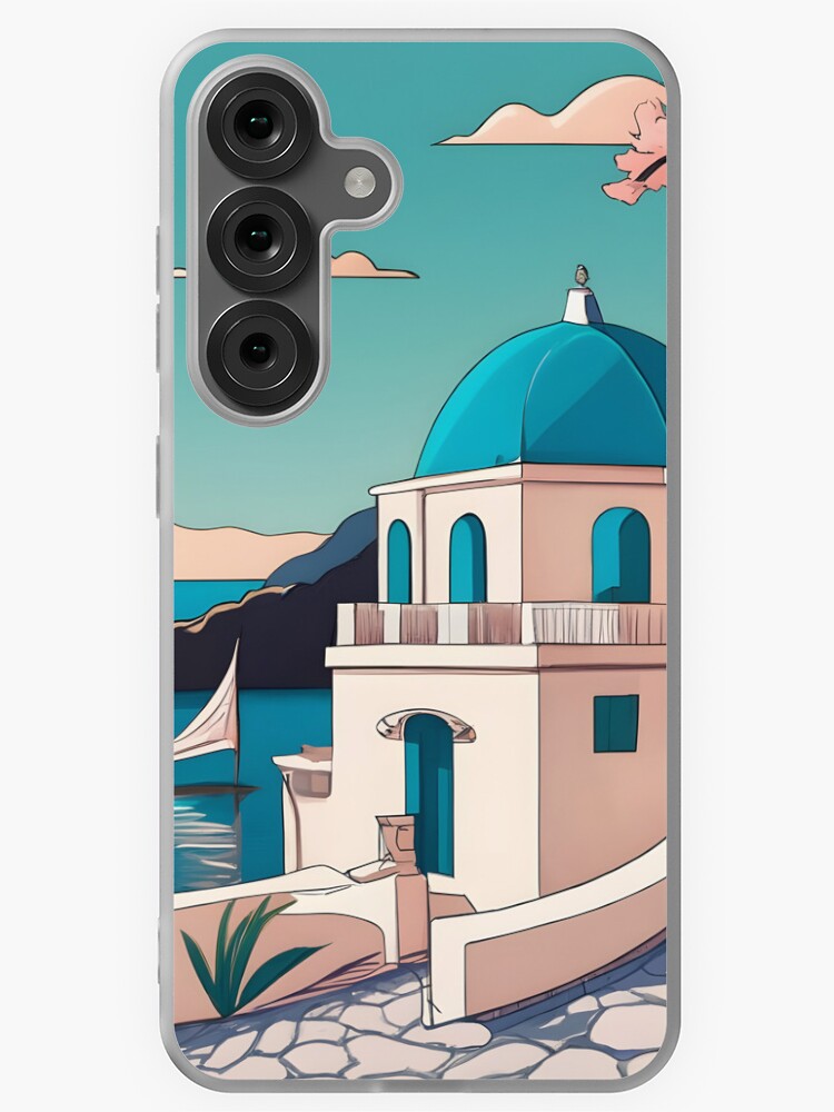 Thumbnail 1 of 4, Samsung Galaxy Phone Case, Old Traditional Greece house Cycladic homes Drawing designed and sold by Patricks-Art.