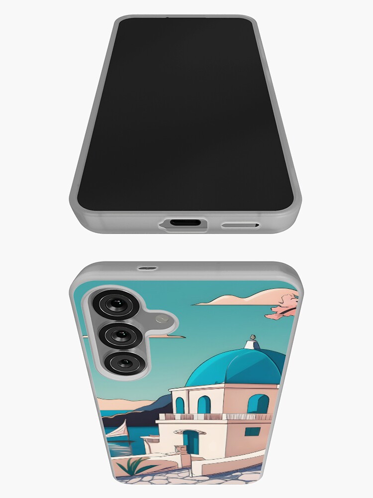 Thumbnail 3 of 4, Samsung Galaxy Phone Case, Old Traditional Greece house Cycladic homes Drawing designed and sold by Patricks-Art.