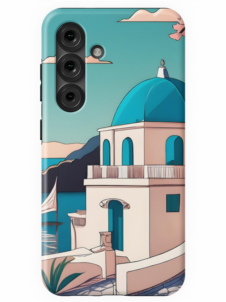 Thumbnail 1 of 4, Samsung Galaxy Phone Case, Old Traditional Greece house Cycladic homes Drawing designed and sold by Patricks-Art.