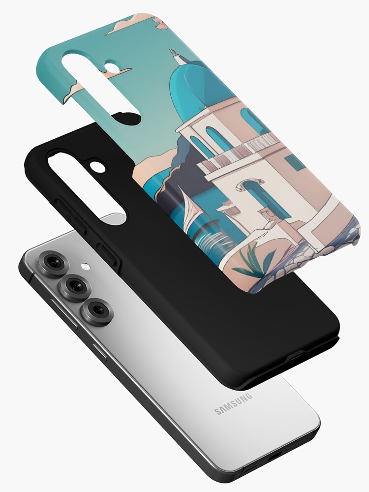 Thumbnail 2 of 4, Samsung Galaxy Phone Case, Old Traditional Greece house Cycladic homes Drawing designed and sold by Patricks-Art.