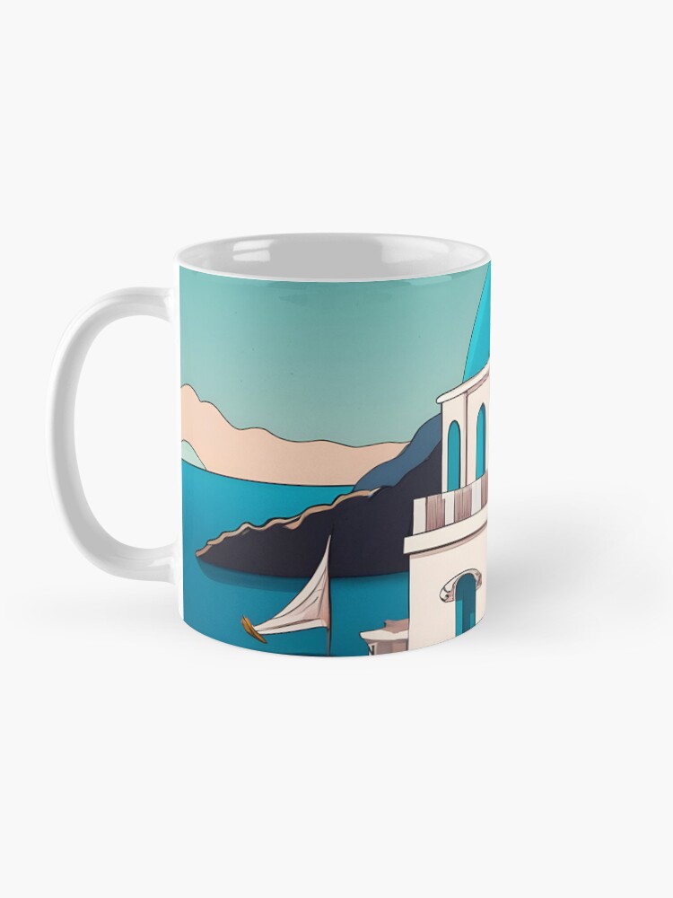 Thumbnail 3 of 6, Coffee Mug, Old Traditional Greece house Cycladic homes Drawing designed and sold by Patricks-Art.