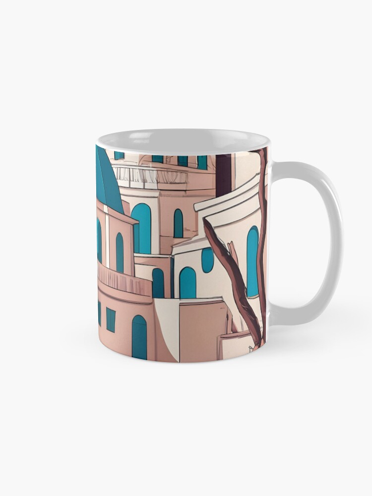 Thumbnail 5 of 6, Coffee Mug, Old Traditional Greece house Cycladic homes Drawing designed and sold by Patricks-Art.
