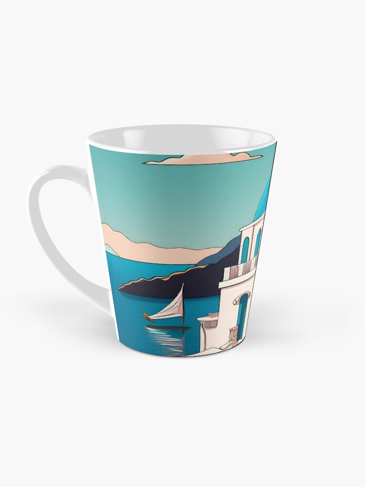 Thumbnail 3 of 4, Coffee Mug, Old Traditional Greece house Cycladic homes Drawing designed and sold by Patricks-Art.