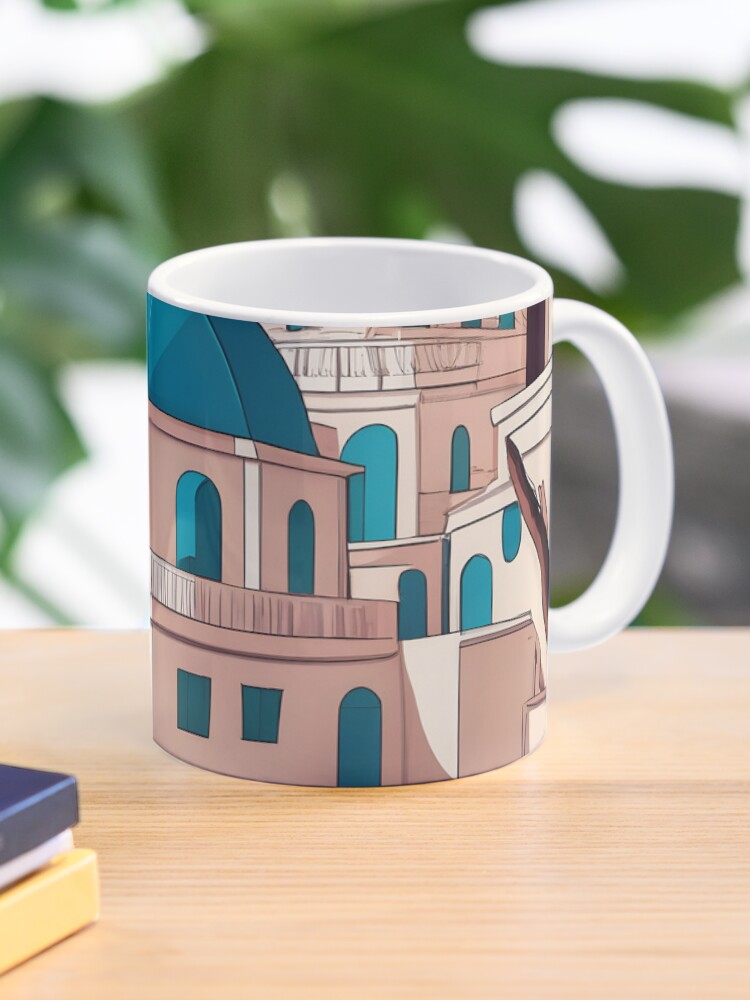 Thumbnail 1 of 6, Coffee Mug, Old Traditional Greece house Cycladic homes Drawing designed and sold by Patricks-Art.