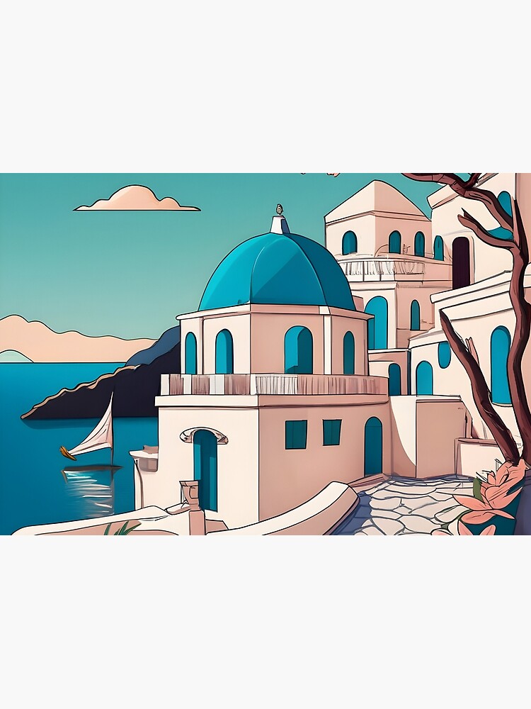 Thumbnail 3 of 3, Journal, Old Traditional Greece house Cycladic homes Drawing designed and sold by Patricks-Art.