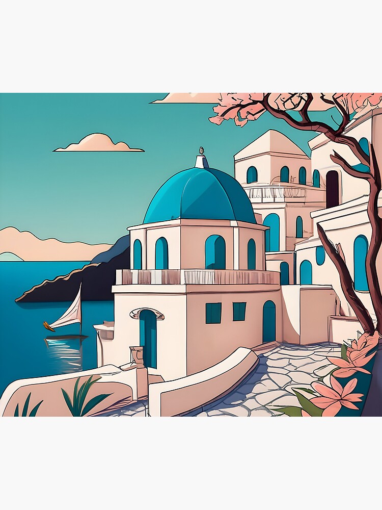 Thumbnail 5 of 5, Mouse Pad, Old Traditional Greece house Cycladic homes Drawing designed and sold by Patricks-Art.