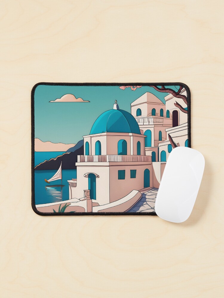 Thumbnail 1 of 5, Mouse Pad, Old Traditional Greece house Cycladic homes Drawing designed and sold by Patricks-Art.