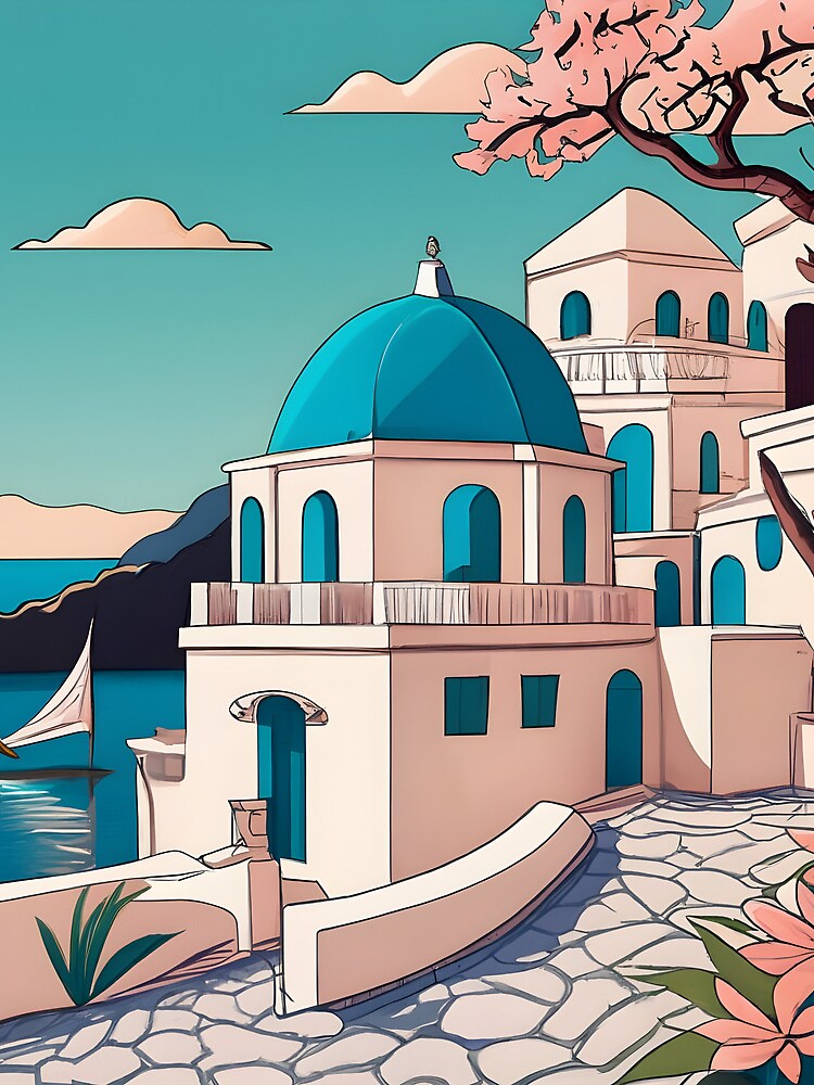 Thumbnail 3 of 3, Drawstring Bag, Old Traditional Greece house Cycladic homes Drawing designed and sold by Patricks-Art.