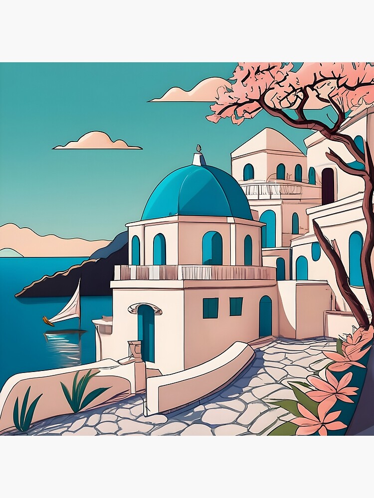 Thumbnail 2 of 2, Tote Bag, Old Traditional Greece house Cycladic homes Drawing designed and sold by Patricks-Art.