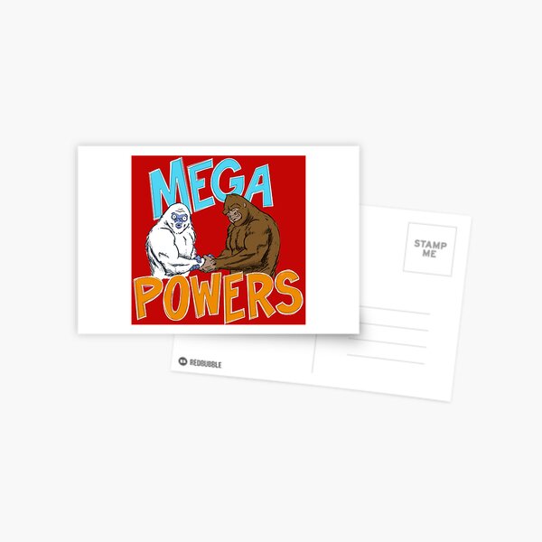Bigfoot and Yeti Mega Powers Postcard