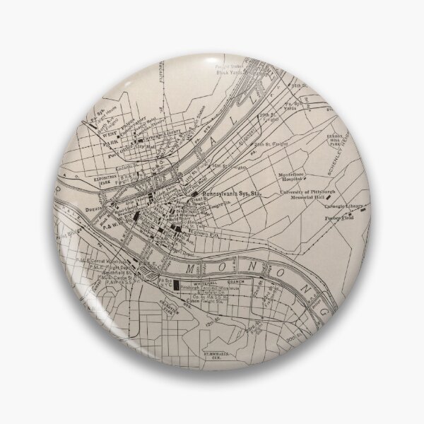 Item preview, Vintage Map of Pittsburgh PA (1924) designed and sold by BravuraMedia.